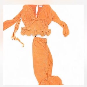 Petal & Pup Vibrant Orange Skirt Set